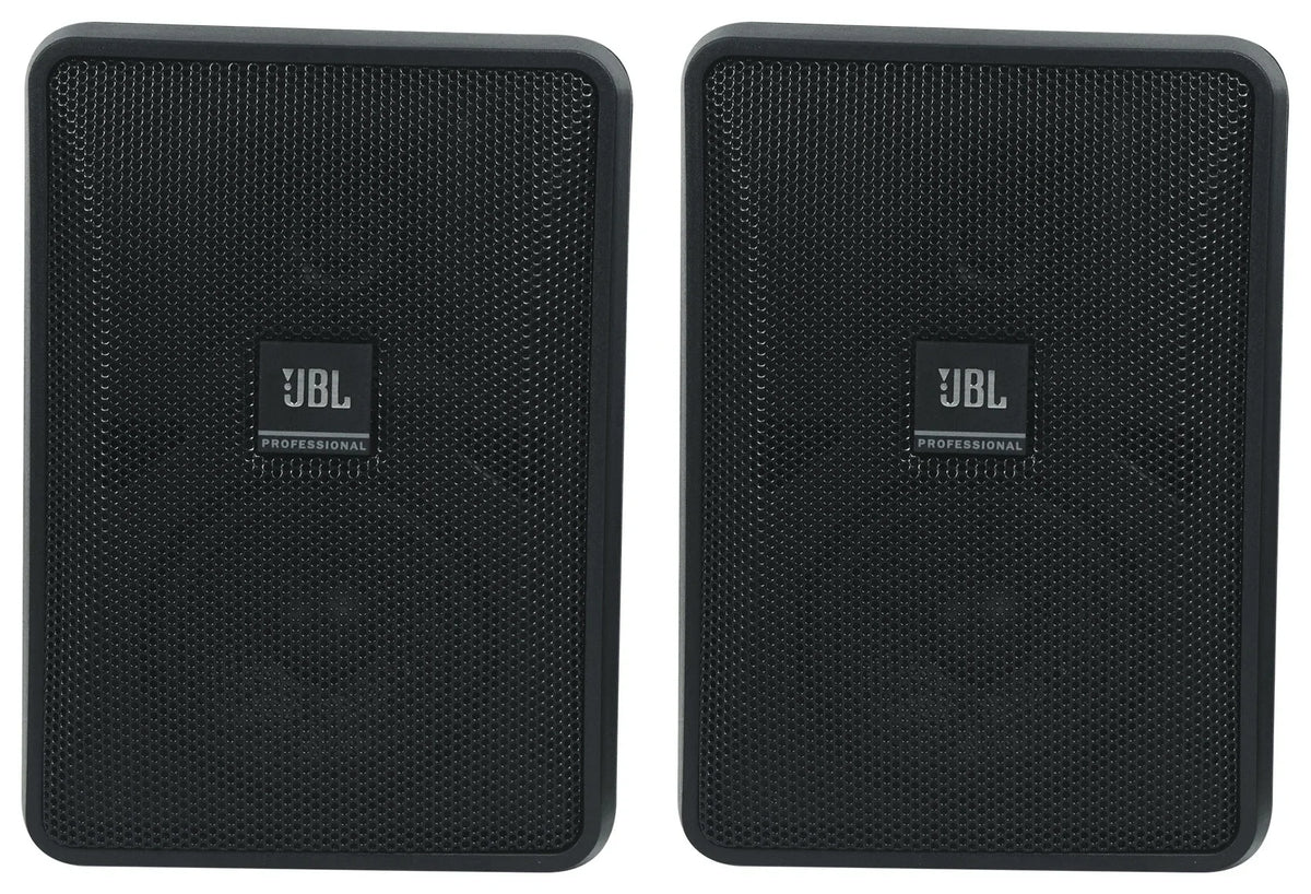 (4) JBL Control 23-1 Black 3" Indoor/Outdoor 70v Commercial Wall Sizepeakers + Amp