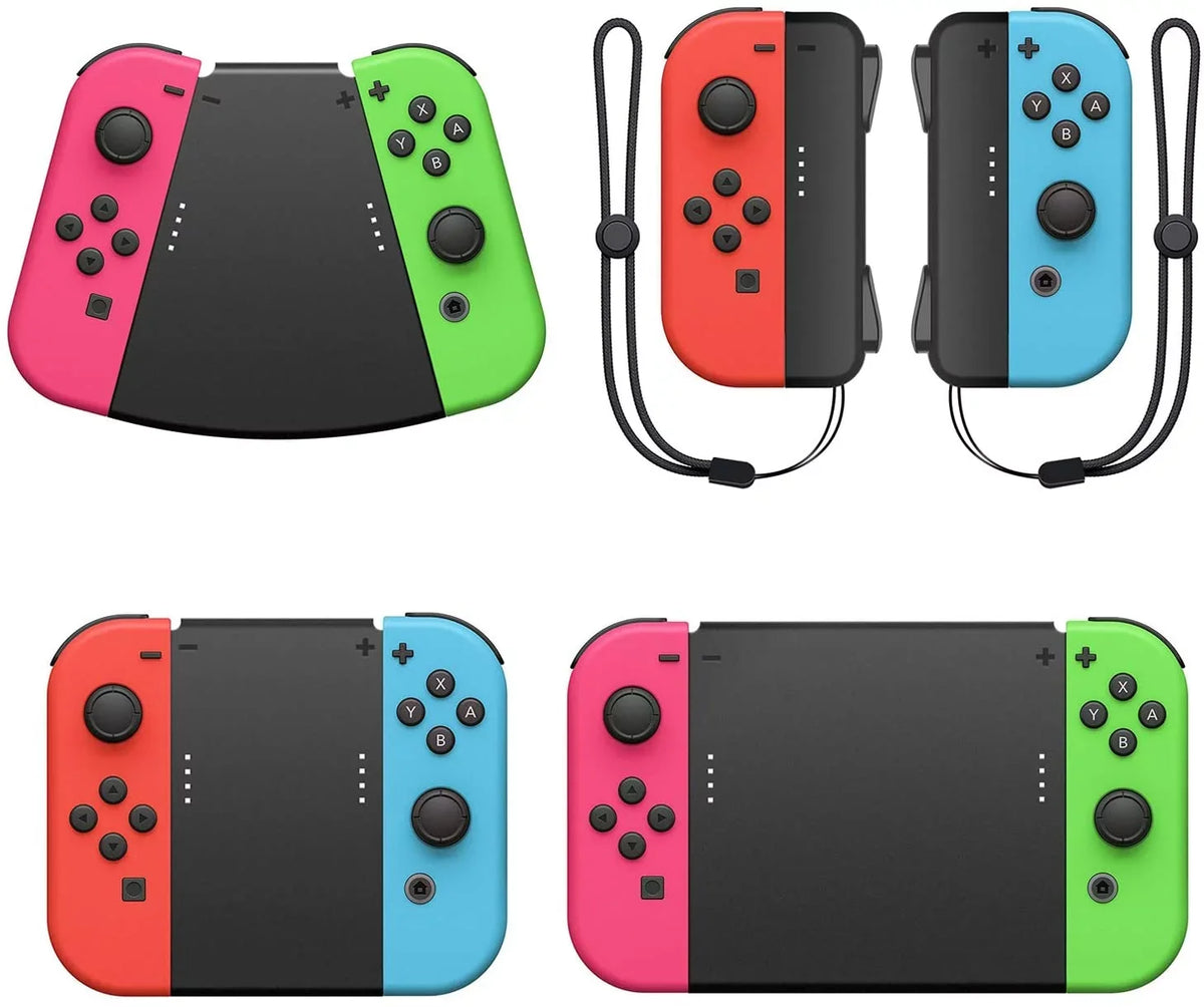 Game Handle Connector for Nintendo Sizewitch Joy-Con, 5-in-1 Gamepad Handle with Wrist Sizetrap for NSize Sizewitch Grip