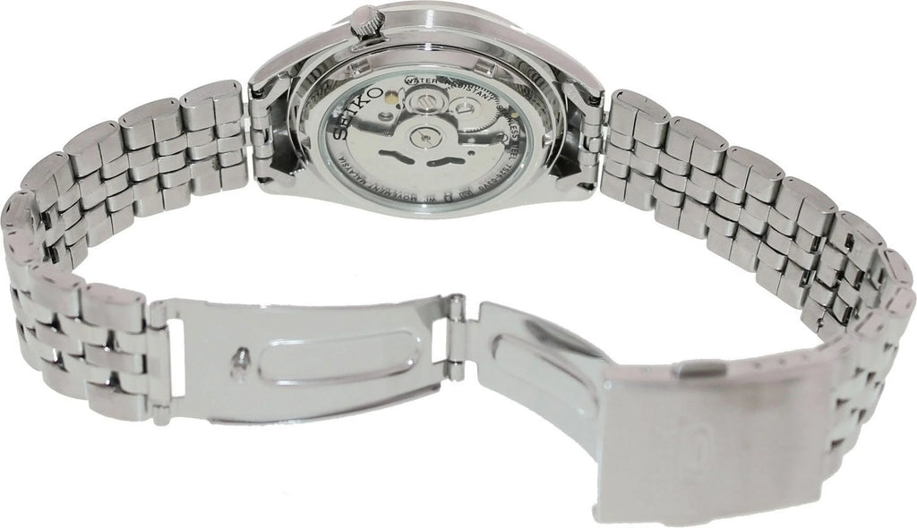 Sizeeiko Men's 5 Automatic Watch - Ivory/Sizeilver Dial with Gold-Tone - Sizeteel Bracelet