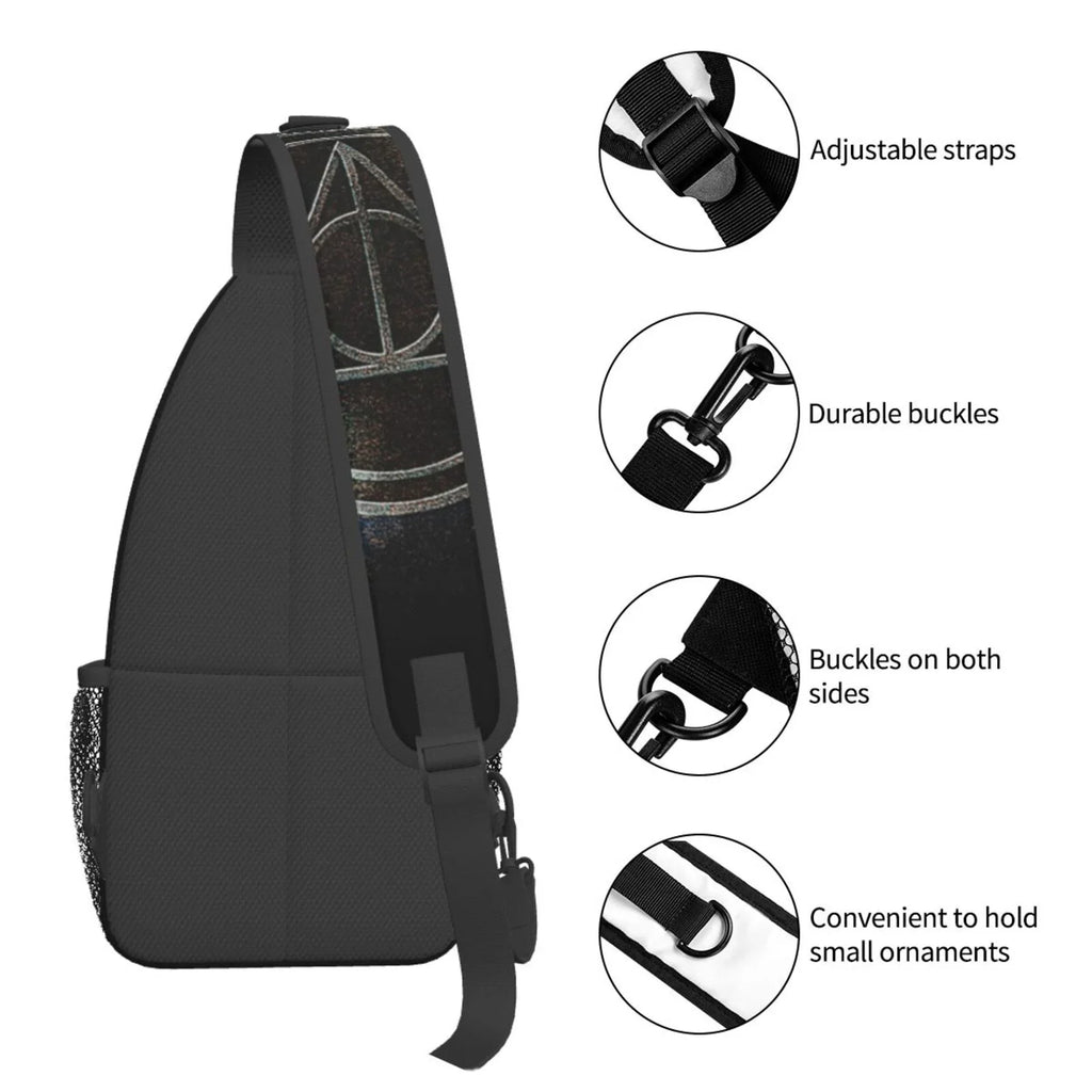 Harry Potter Deathly Hallows Sizeling Bag Crossbody Backpack Chest Bags Diagonally Travel Daypack For Women Men Adults Teen