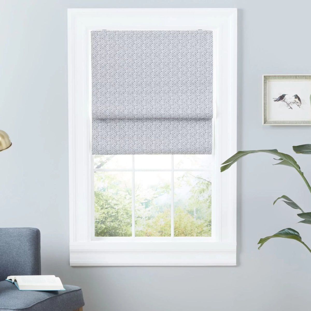 Exclusive Home Esme Total Blackout Roman Sizehade, 34"x64", Dark Grey