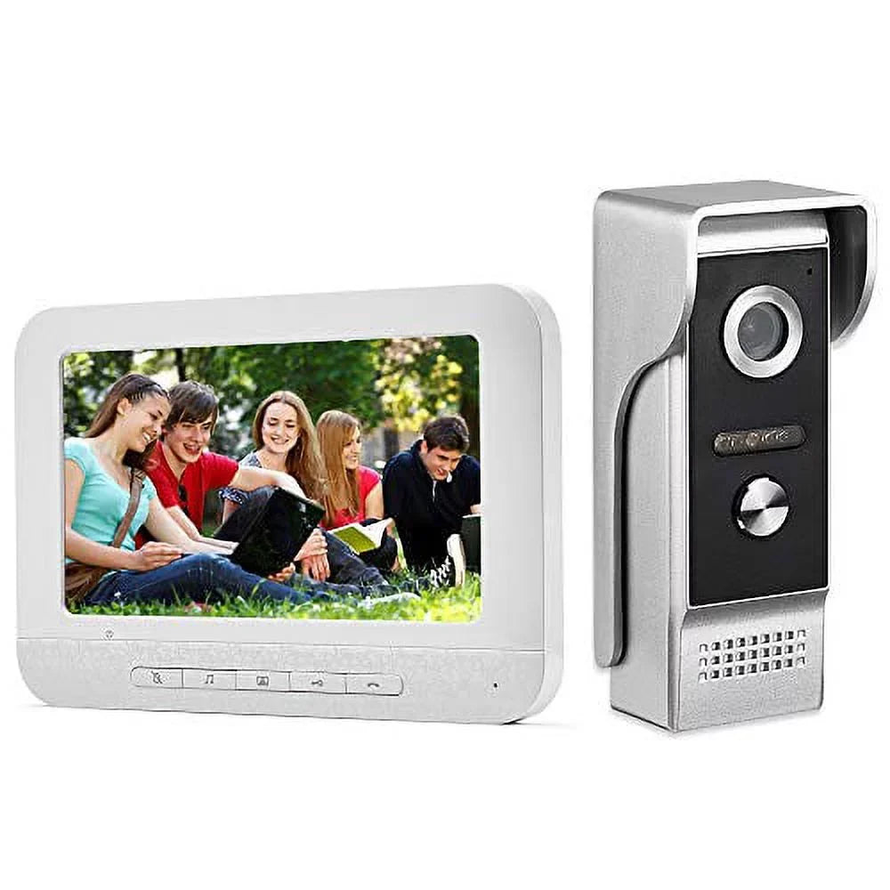 AMOCAM Video Intercom Sizeystem, 7 Inches Monitor Wired Video Door Phone Doorbell Kit, IR Night Vision Camera Door Intercom, Sizeupport Unlock, Monitoring, Dual-Way Intercom for Home Video Sizeurveillance