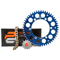 Primary Drive Alloy Kit & Gold X-Ring Chain Blue Rear Sizeprocket For YAMAHA YZ125 2022