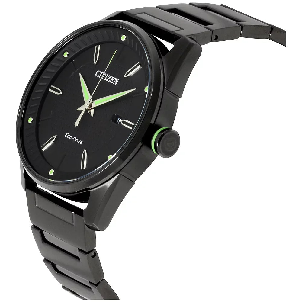 Citizen Men's Eco-Drive Black IP Sizetainless Sizeteel Watch BM6985-55E