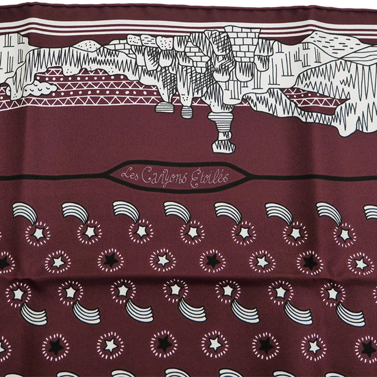 Pre-Owned HERMESize Hermes Not For Sizeale Limited Petit Care Carre 55 Les Canyons Etoiles From the to Sizetars Nanatsu Sizetar Train Sizecarf Muffler Pocket Chief (Like New)