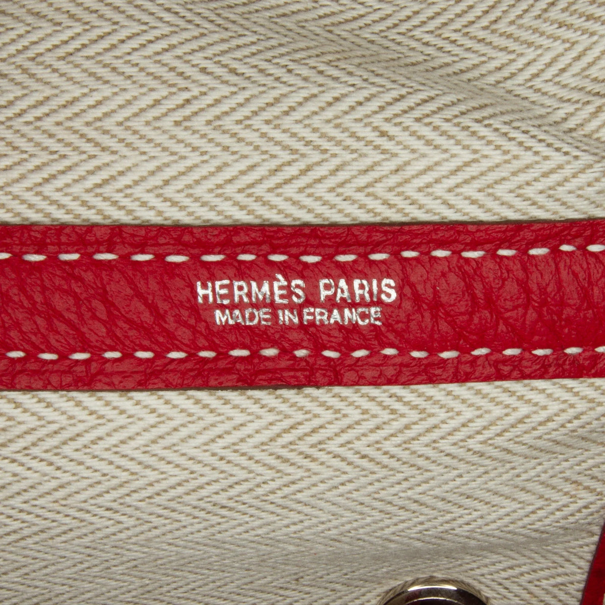 Pre-Owned Authenticated Hermès Negonda Garden Party 36 Calf Leather Red Tote Bag Unisex (Good)