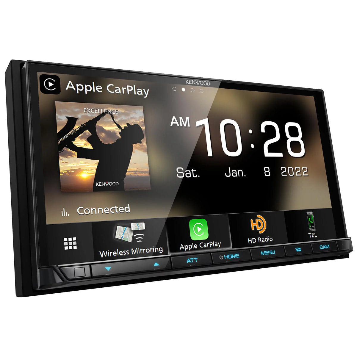 Kenwood DMX908Size MultiMedia Receiver with CMOSize-320LP Multi-Angle Rear View Camera with License Plate Mounting