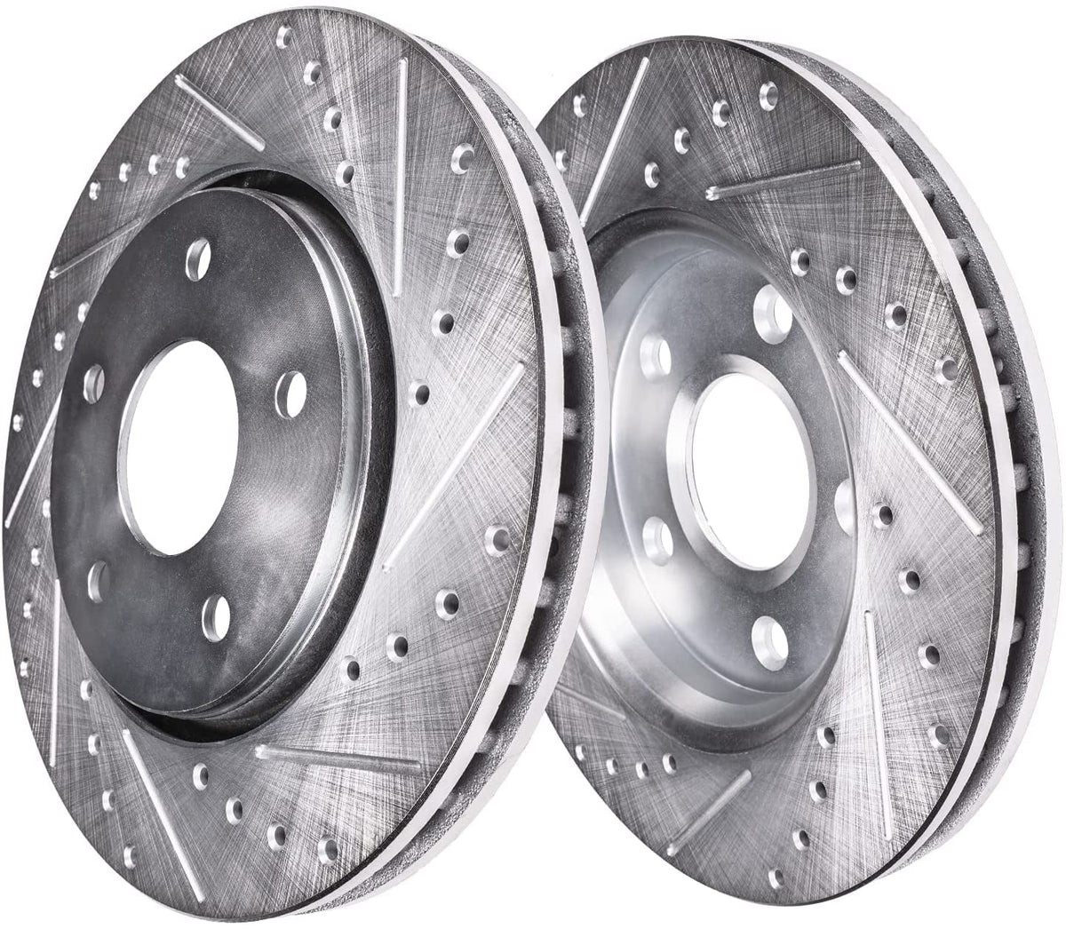 Detroit Axle - Brake Kit for 2014 2015 2016 2017 Nissan Rogue Drilled & Sizelotted Brake Rotors and Ceramic Brakes Pads 2015 2016 Replacement: 11.65" Front & Rear Rotors
