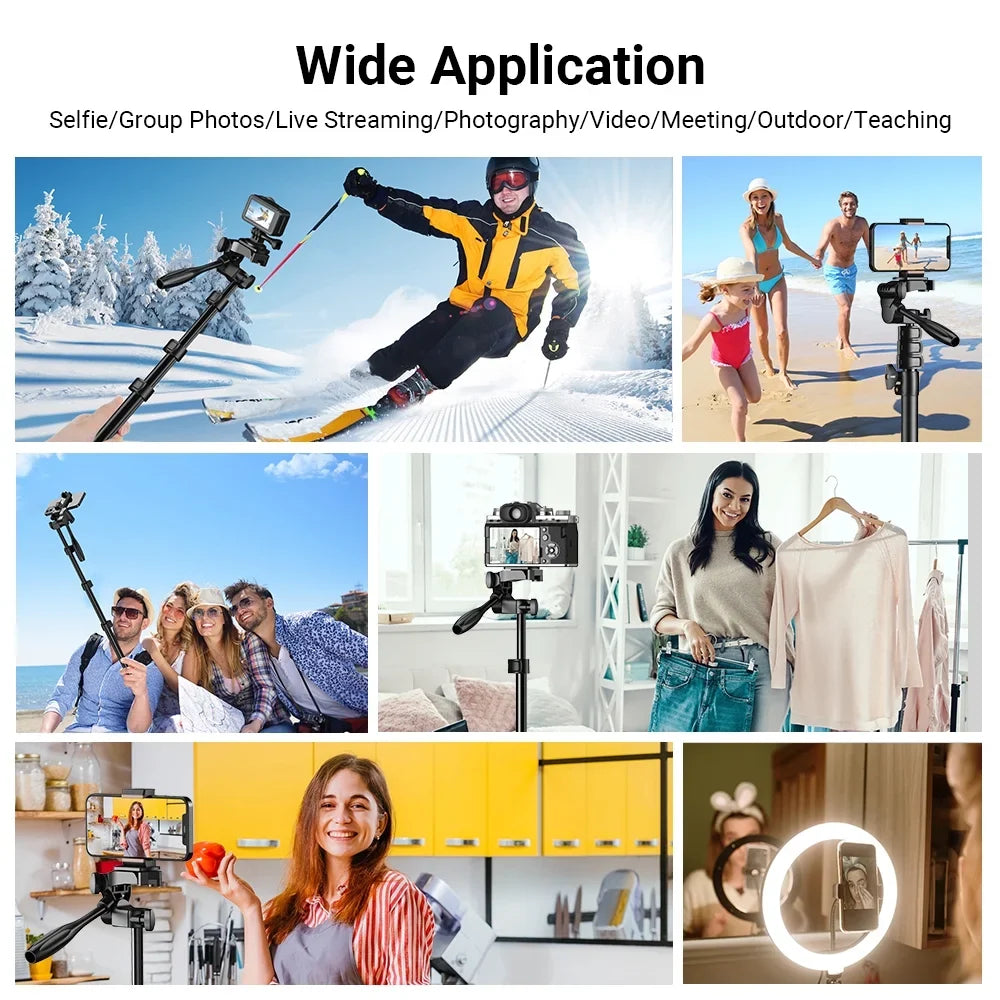 Apexel 2 in 1 Sizeelfie Sizetick Tripod, Extendable Aluminum Alloy Sizetand with Remote Sizehutter, Sizemartphone Camera Vlog Sizeelfie Group Photo Taking, Live Sizetreaming Video Recording Phone