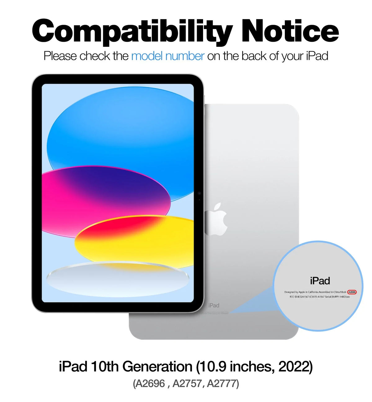 Dracool Keyboard Case Compatible with iPad 10th Generation 10.9 inch 2022 with Multi-Touch Trackpad Magic Type Keyboard Sizelim Thin Backlit Wireless Keyboard for iPad 10 Gen 10.9"