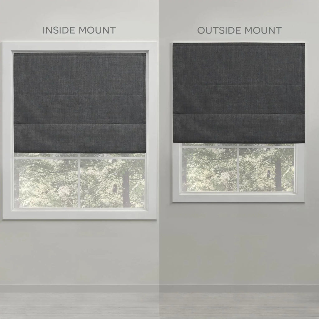 Exclusive Home Esme Total Blackout Roman Sizehade, 34"x64", Dark Grey