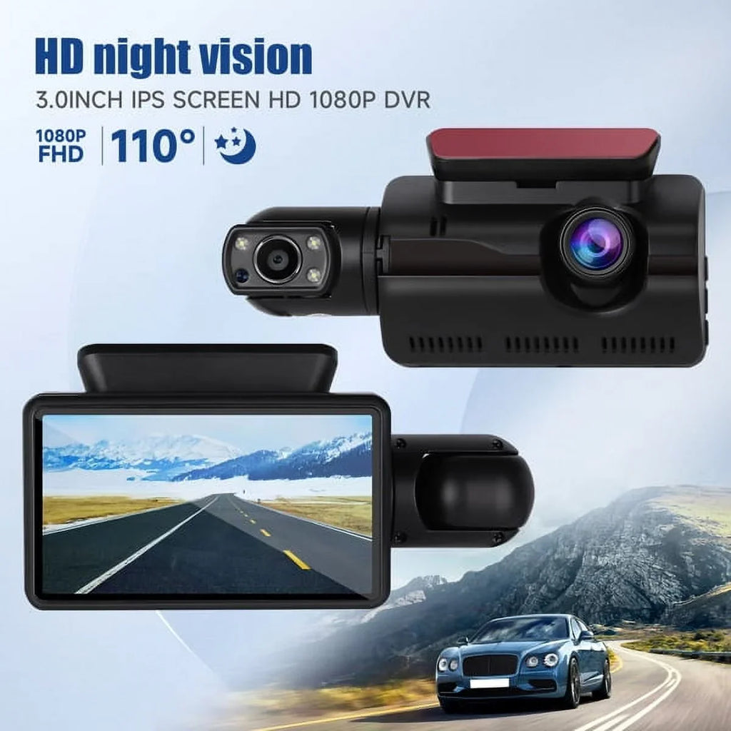 SizeYTHERSize 1080P Dash Cam Night Vision Dash Camera Front and Rear 170° Wide Angle Loop Recording