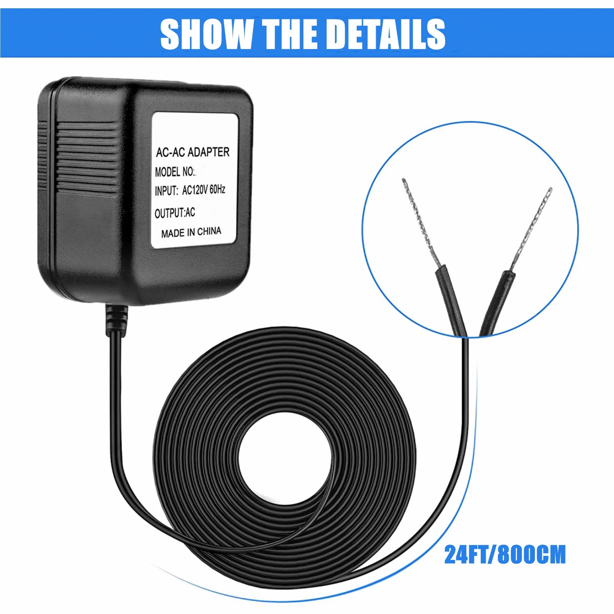 FITE ON Compatible 8m/26ft 18V AC-AC Adapter Charger Power Replacement for Nest Hello/Zmodo Greet Doorbell Plug
