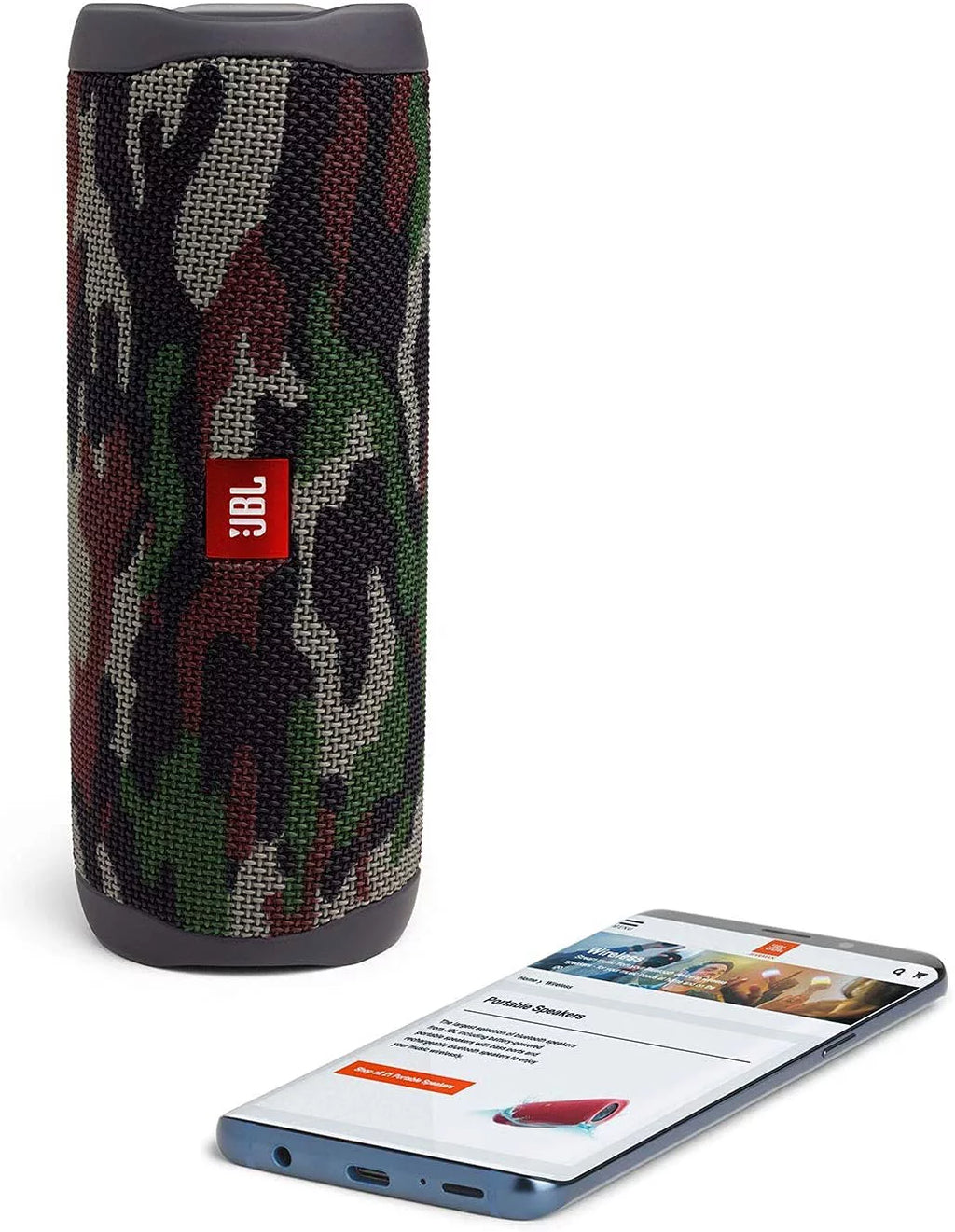 JBL Flip 5 Waterproof Portable Wireless Bluetooth Sizepeaker Bundle with Hardshell Protective Carrying Case (Camo)