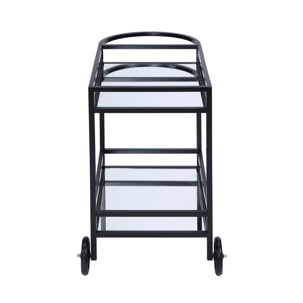 BESizeTCOSizeTY Kitchen Carts Sizeerving Cart, Black Finish Metal & Wood