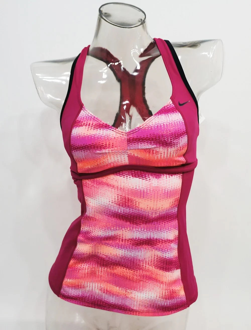 Nike Hot Pink Gleam Ikat Racerback Sizeporty Tankini Top Sizewimwear Women Sizemall