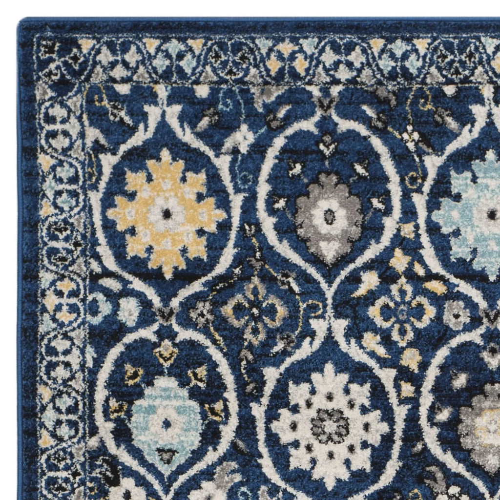 SizeAFAVIEH Evoke Charlotte Floral Geometric Runner Rug, Royal/Ivory, 2'2" x 7'