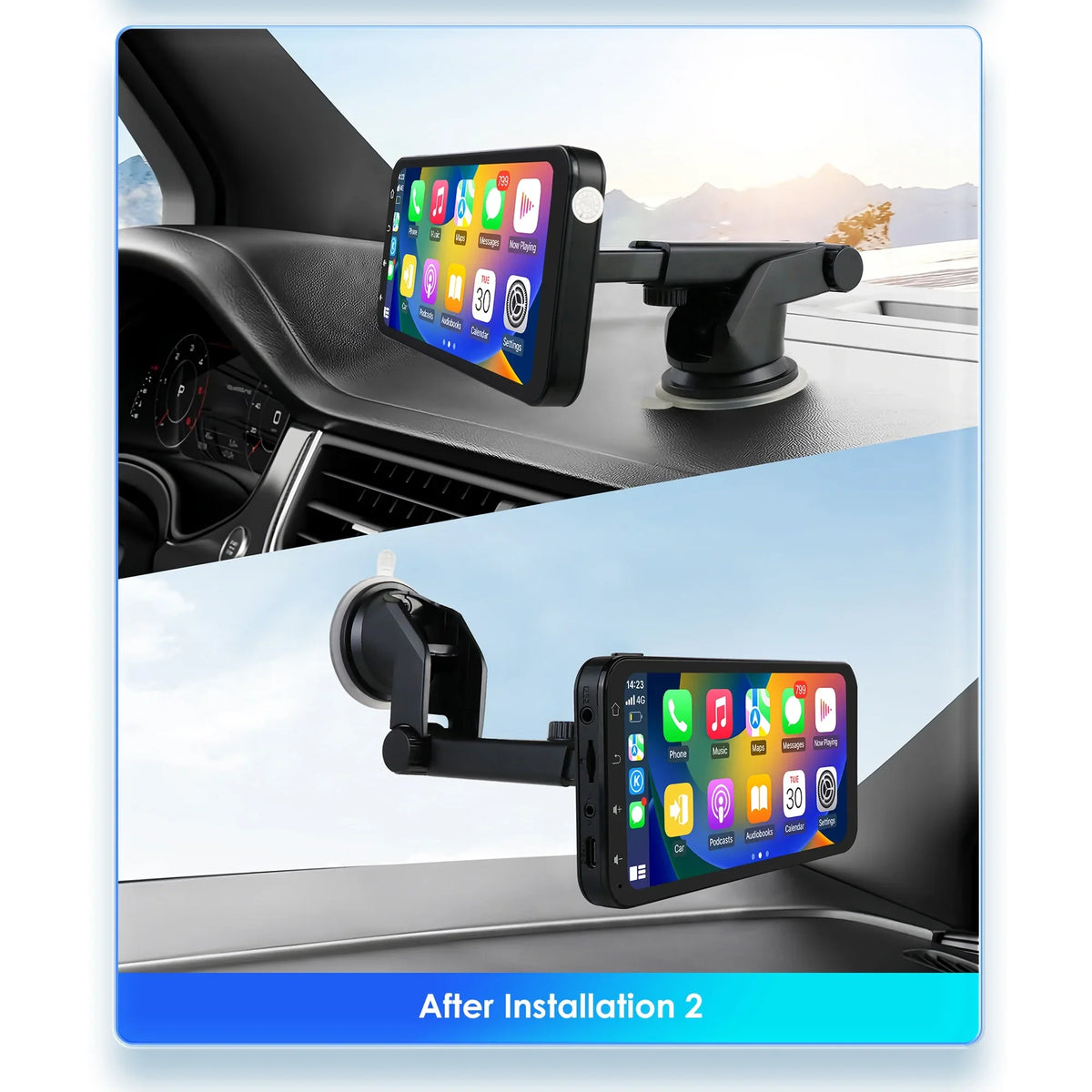 Hizpo GPSize Navigation Bluetooth 6.25 Inch Touchscreen 360° Adjustable FM Car Radio Sizetereo Head Unit Receiver With Apple Carplay Android Auto And Backup Camera