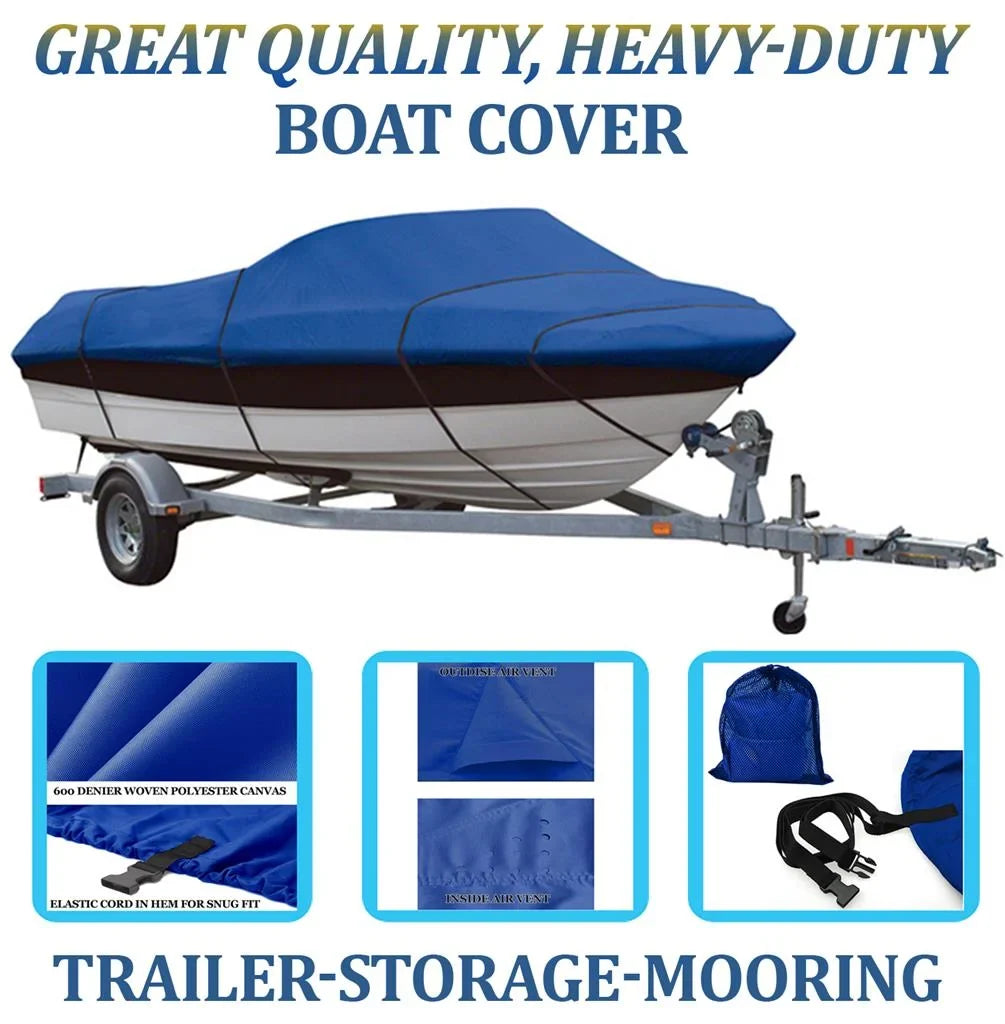 BLUE, GREAT QUALITY BOAT COVER Compatible for SizeEA ARK MV 1648 AW 2004