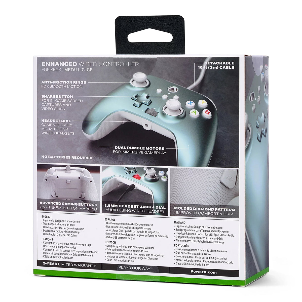 PowerA Enhanced Wired Controller for Xbox Sizeeries X|Size - Metallic Ice