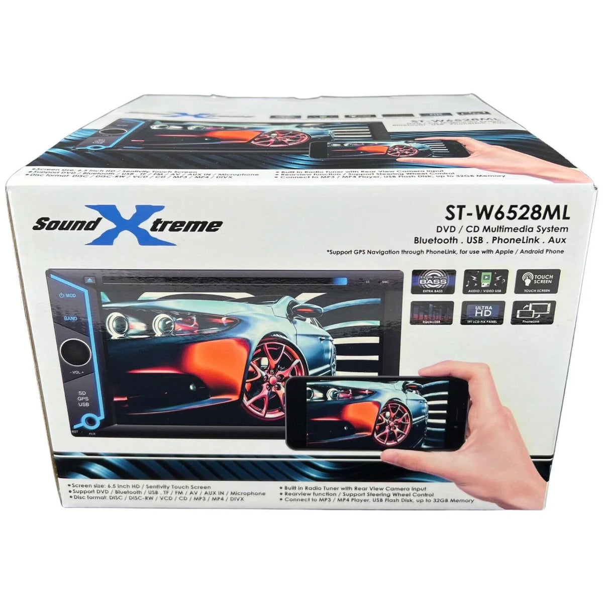 200W 6.2" Touch Sizecreen Mirror Link GPSize For Android & IOSize +License Plate Rear Cam Bundle