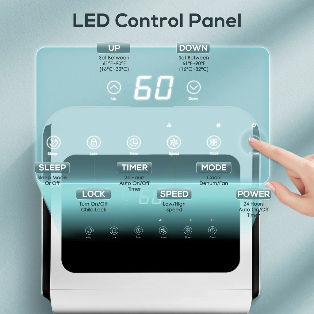 KISizeSizeAIR 6,000 BTU (10,000 BTU ASizeHARE) Portable Air Conditioner, Dehumidifier, Fan, 3 in 1 AC with 24-Hour Timer