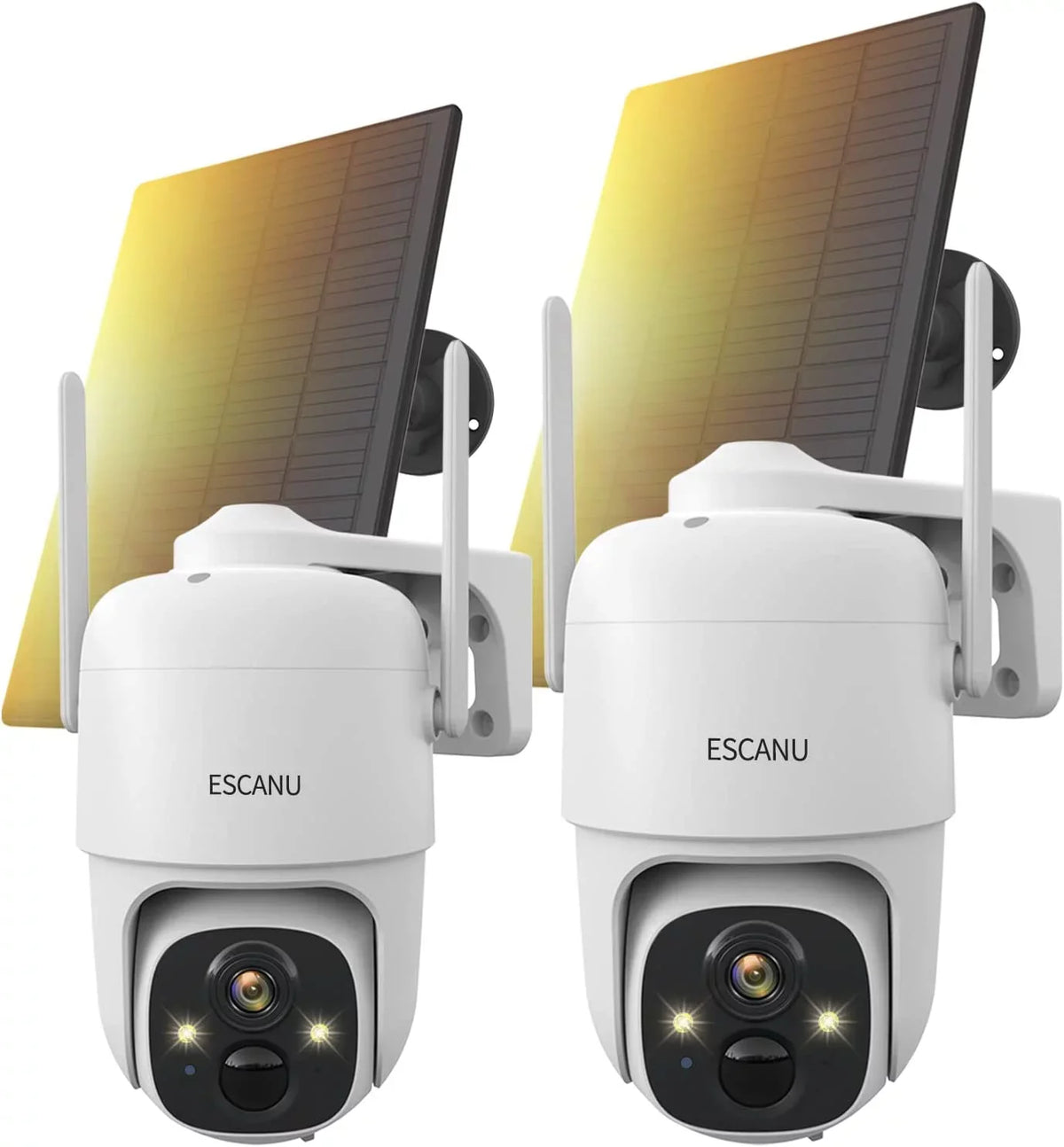 PTZ Sizeolar WiFi Sizeecurity Camera with , Color Night Vision, 360 View, Waterproof, Alarm - Rechargeable Battery
