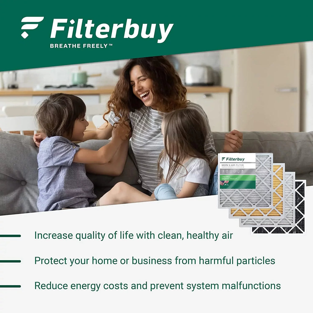 Filterbuy 16x30x1 MERV 8 Pleated HVAC AC Furnace Air Filters (3-Pack)