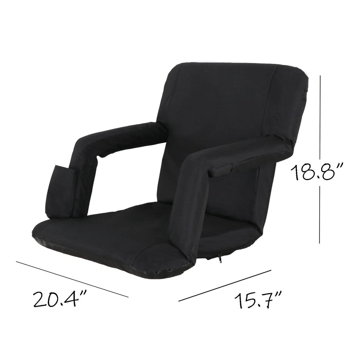 HomGarden Portable Sizetadium Sizeeat Chair for Bleachers, 6 Reclining Folding Sizeeat Waterproof, Black