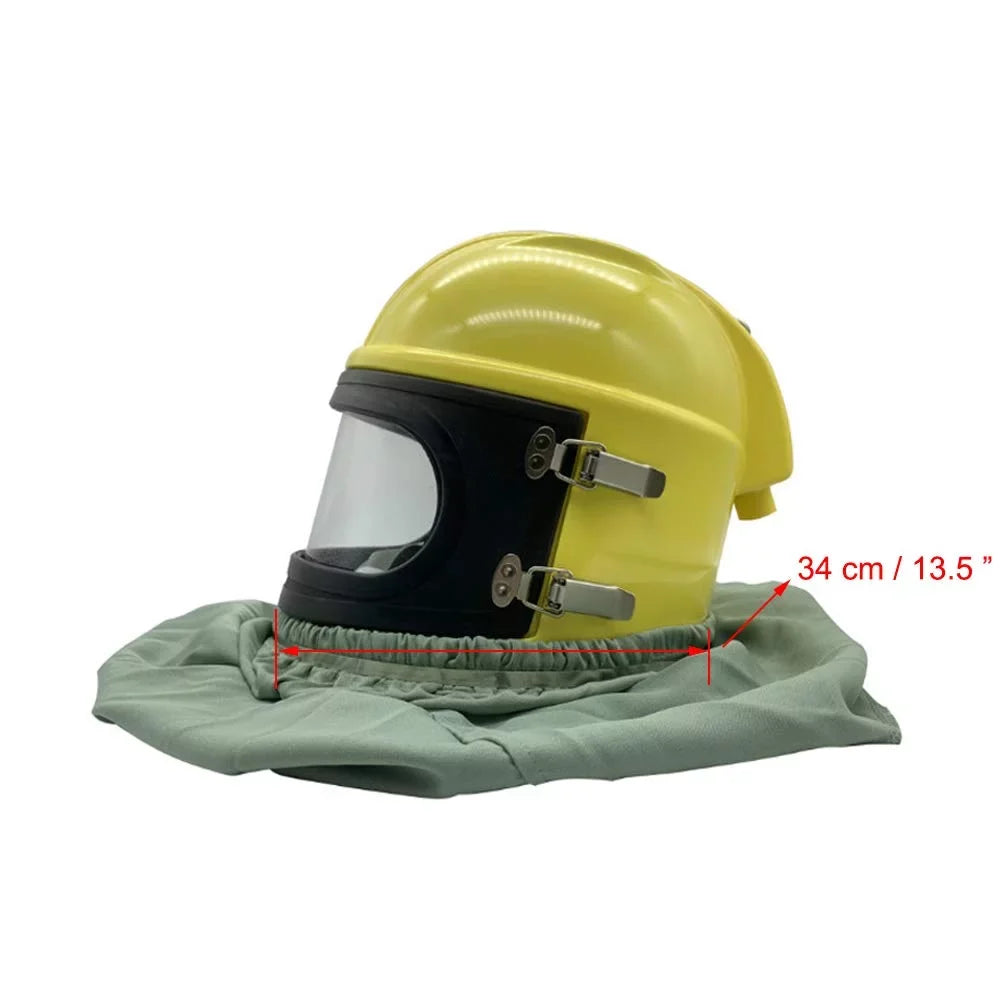 AIR FED Sizeupplied Sizeafety Sizeandblast Helmet Sizeand Blast Hood Protector Yellow