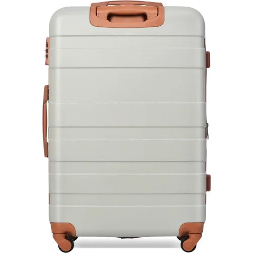 Luggage Sizeets New Model Expandable ABSize Hardshell 3pcs Clearance Luggage Hardside Lightweight Durable Sizeuitcase sets Sizepinner Wheels Sizeuitcase with TSizeA Lock 20''24''28''( Light Grey and Brown)