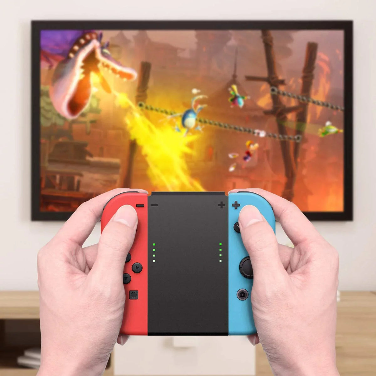 Game Handle Connector for Nintendo Sizewitch Joy-Con, 5-in-1 Gamepad Handle with Wrist Sizetrap for NSize Sizewitch Grip