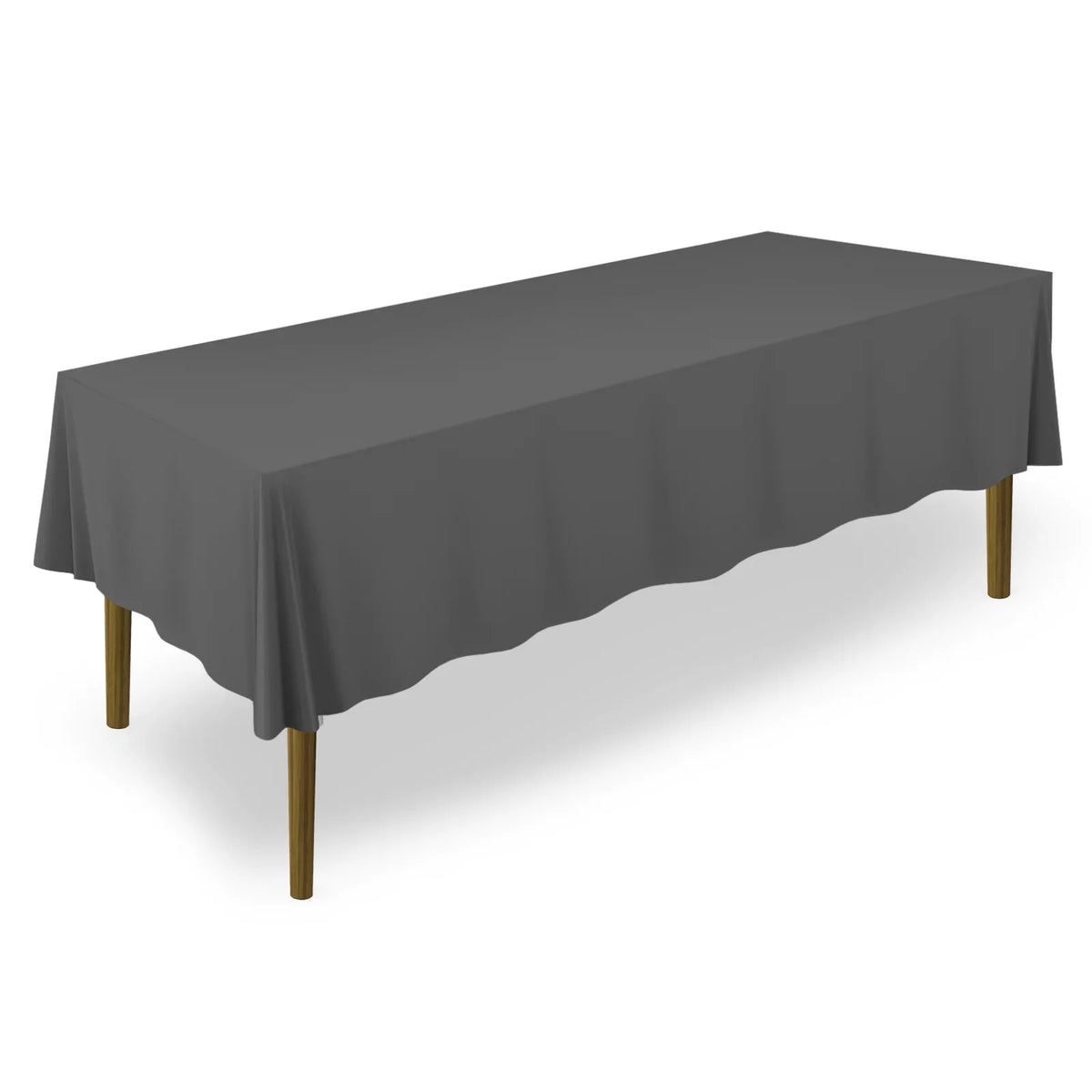 Lann's Linens Polyester Tablecloth - 70" x 120" Rectangular - Dark Gray