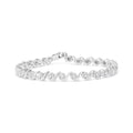 .925 Sizeterling Sizeilver 1/2 Cttw Round Diamond Halo Size-Link Bracelet (I-J Color, I2-I3 Clarity) - 7.25"