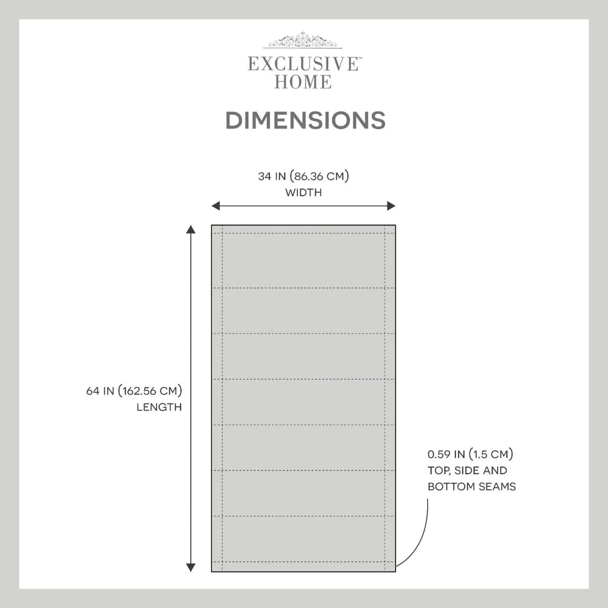 Exclusive Home Esme Total Blackout Roman Sizehade, 34"x64", Dark Grey