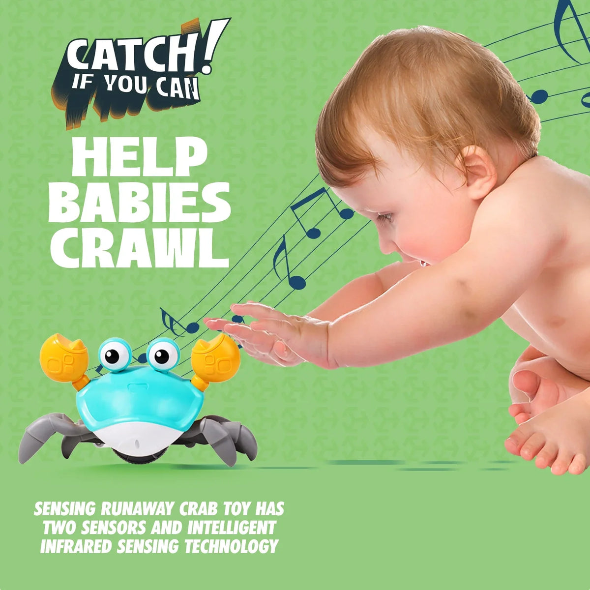Malai Vivid And Cool Baby Toys Infant Crawling Crab: Tummy Time Toy Gifts For Kids And 36 Months Toddlers For Learning Crawl, Walking & Music Development Interactive Birthday Gift