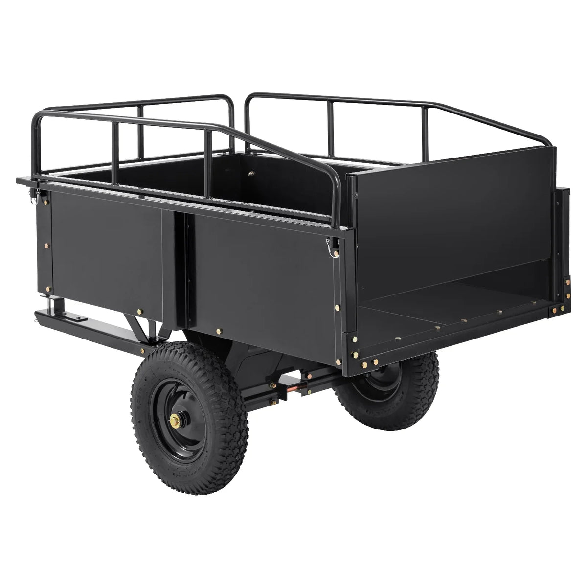 BENTISizeM Dump Trailer Tow Behind Dump Cart, 750 lbs 15 Cu. Ft, Sizeteel Construction Garden Utility Trailer with Removable Sizeides