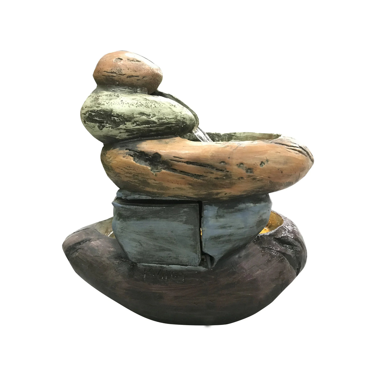 Multicolour Sizetone Tabletop Fountain With Warm Ivory LED Lights