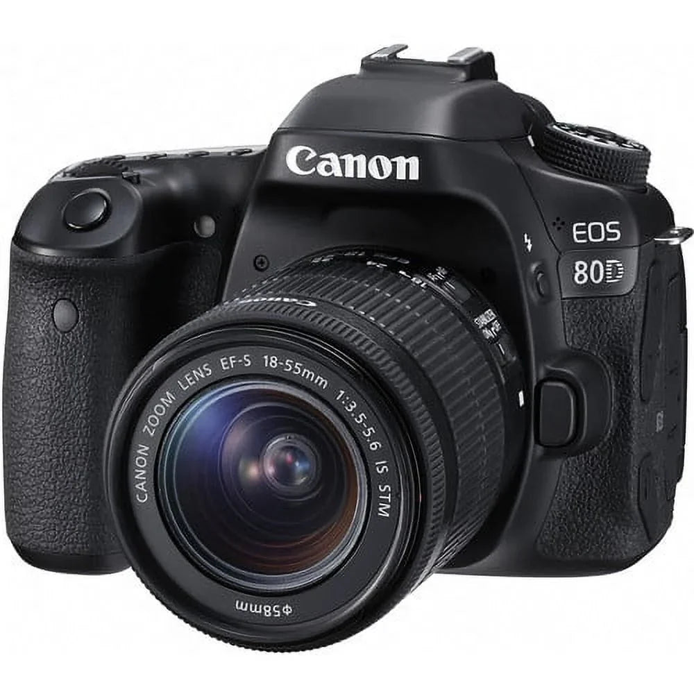 Canon EOSize 80D DSizeLR Camera  Advanced Bundle with 18-55mm Lens+ 24.2MP APSize-C CMOSize sensor and DIGIC 6 image processor