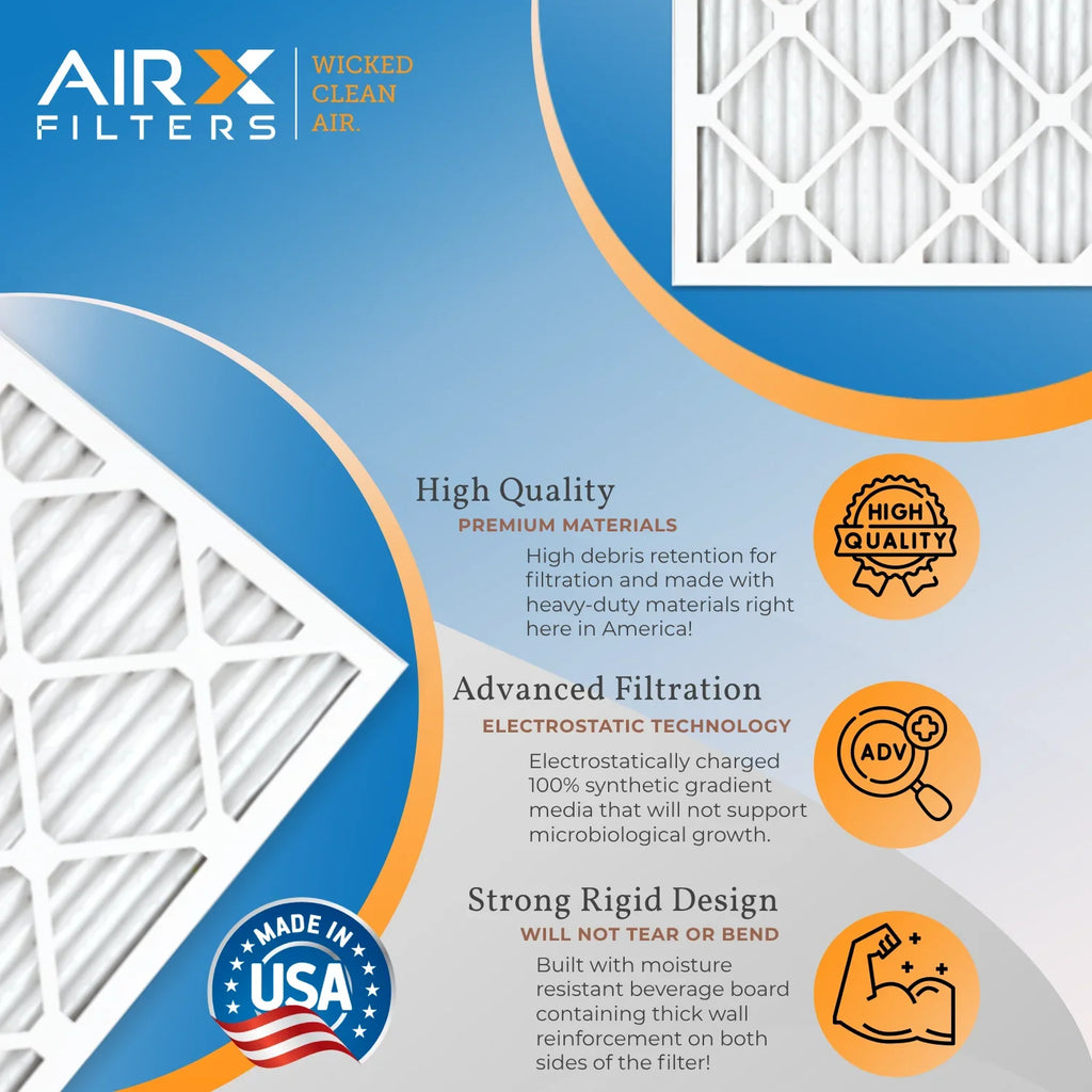 15x20x1 Air Filter MERV 11 Rating, 12 Pack of Furnace Filters Comparable to MPR 1000, MPR 1200 & FPR 7 - Made in USizeA by AIRX FILTERSize WICKED CLEAN AIR.