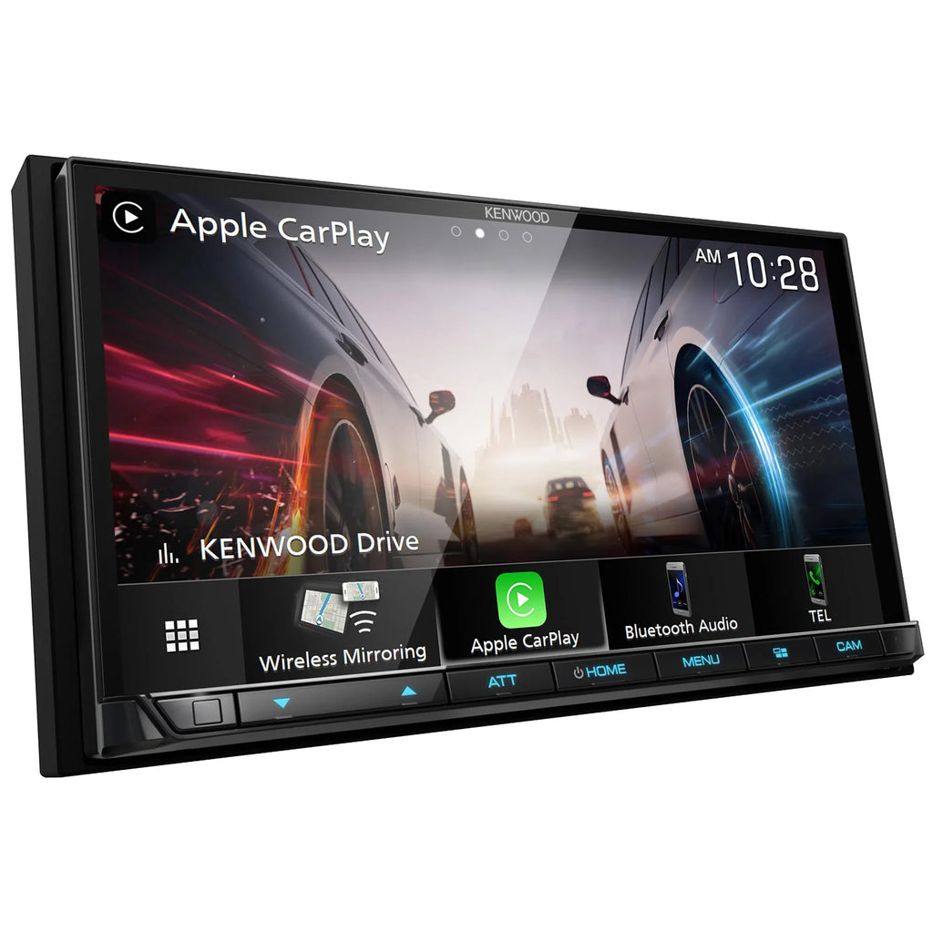 Kenwood DMX908Size MultiMedia Receiver with CMOSize-320LP Multi-Angle Rear View Camera with License Plate Mounting