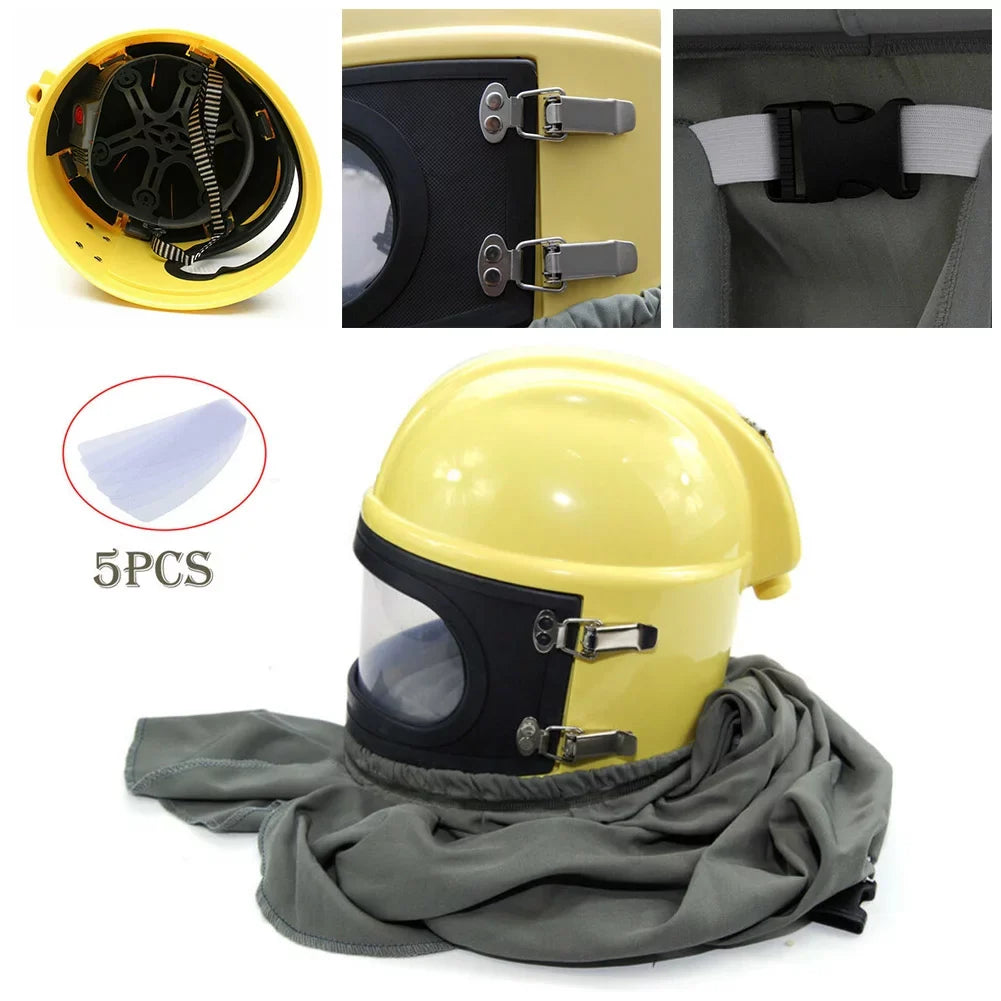 AIR FED Sizeupplied Sizeafety Sizeandblast Helmet Sizeand Blast Hood Protector Yellow