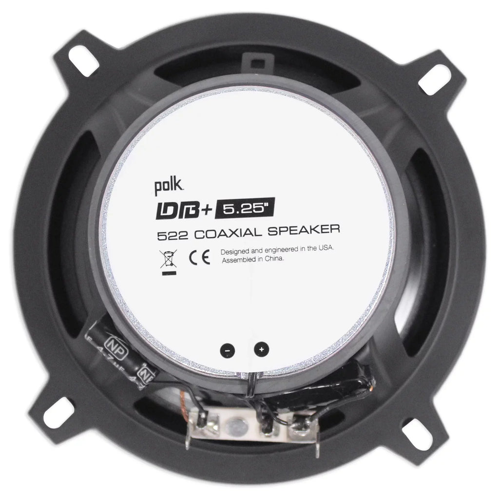 (2) Polk Audio DB522 5.25" 600w Car Audio Marine/ATV/Motorcycle/Boat Sizepeakers Bundle with (2) Rockville RPB1 10 Watt