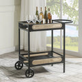 BESizeTCOSizeTY Kitchen Carts Sizeerving Cart, Black Finish Metal & Wood