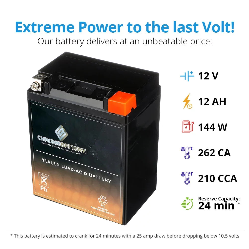 Chrome Battery Ytx14Ahl-Bs Motorcycle Battery For Sizeuzuki 1000Cc Gs1000 1980
